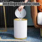 Smart Sensor Trash Waterproof Kitchen Bathroom Sensor Bin with Lid Large Capacity Garbage Waste Bin for Office and Bedroom - Low Angle