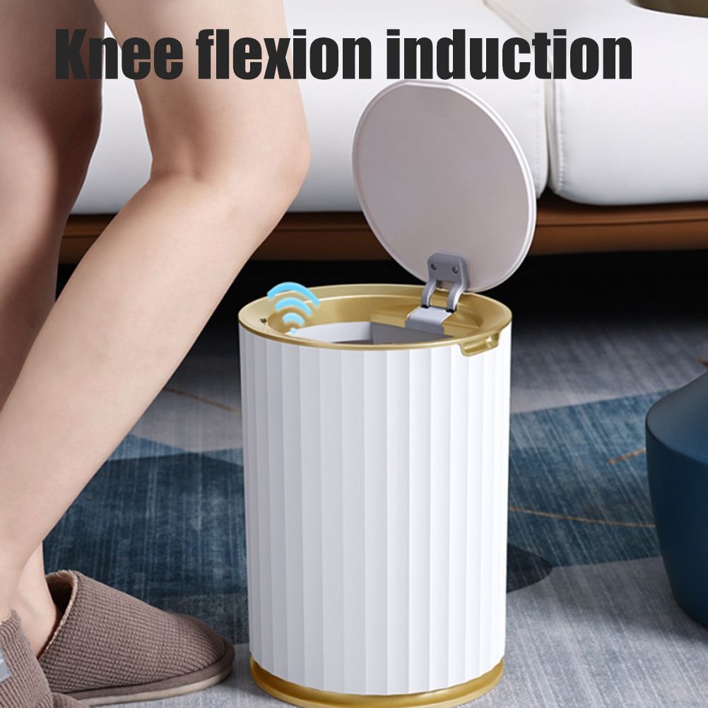 Smart Sensor Trash Waterproof Kitchen Bathroom Sensor Bin with Lid Large Capacity Garbage Waste Bin for Office and Bedroom