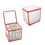 Clear Storage Box for Christmas Tree Baubles PVC Folding Christmas Decorations Storage Box for Up to 64 Christmas Baubles