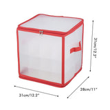 Clear Storage Box for Christmas Tree Baubles PVC Folding Christmas Decorations Storage Box for Up to 64 Christmas Baubles
