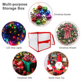 Clear Storage Box for Christmas Tree Baubles PVC Folding Christmas Decorations Storage Box for Up to 64 Christmas Baubles