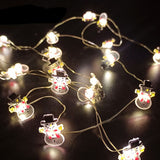 Christmas Decorations Snowman Santa Claus Deer Head Light String Led Copper Wire Light String for Christmas Tree Living Room and Bedroom Decor
