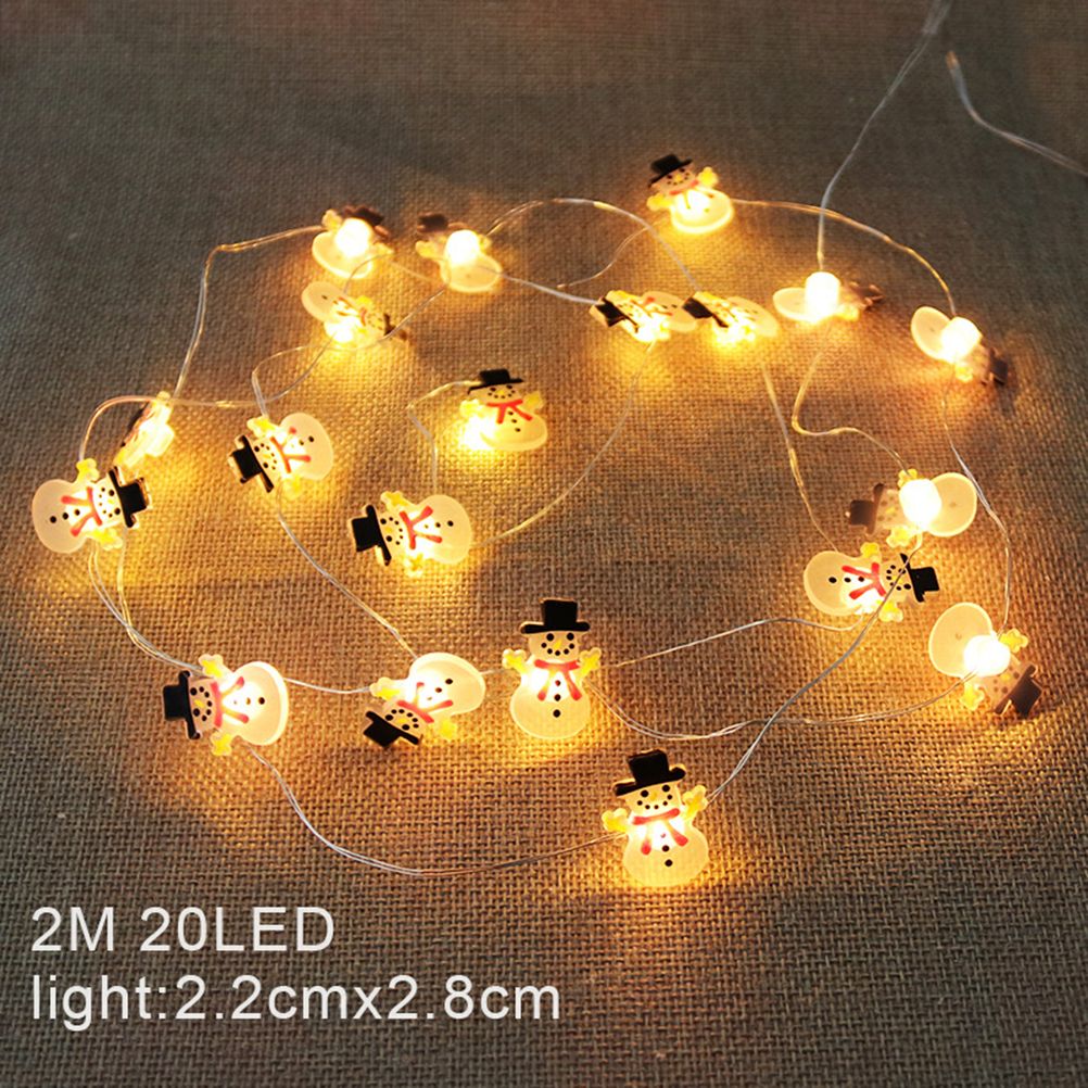 Christmas Decorations Snowman Santa Claus Deer Head Light String Led Copper Wire Light String for Christmas Tree Living Room and Bedroom Decor
