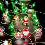Christmas Decorations Snowman Santa Claus Deer Head Light String Led Copper Wire Light String for Christmas Tree Living Room and Bedroom Decor