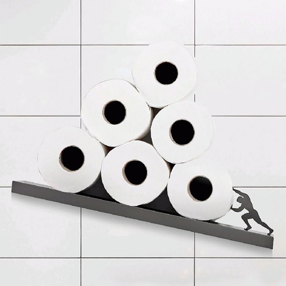 Floating Shelf Toilet Paper Holder Modern Wall Mount Organizer for Rolls Tissues Valentine's Day Gift