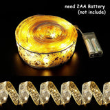 Christmas Ribbon Lights 4Meter 40 LED Lights Copper Wire Ribbon Bows String Lights for Party Weddings Holiday Christmas Tree Decor - Front View