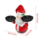 Christmas Snowman Treats Holder Santa Holding Tray Fruit Bowl Rack Resin Home Party Food Snack Storage Rack