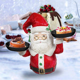 Christmas Snowman Treats Holder Santa Holding Tray Fruit Bowl Rack Resin Home Party Food Snack Storage Rack