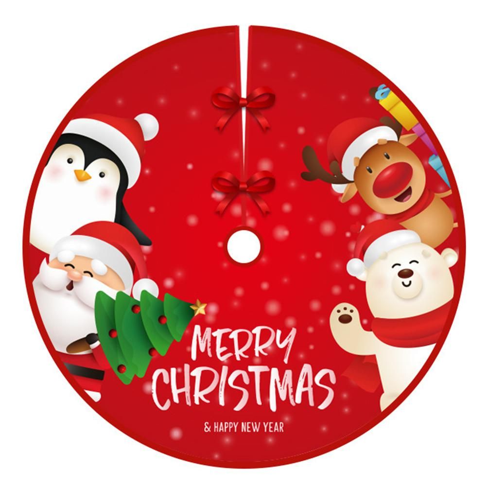 90cm Christmas Tree Skirt Brushed Cloth Carpet Personality Pattern New Year Christmas Tree Floor Mat Ornaments Decoration