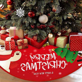 90cm Christmas Tree Skirt Brushed Cloth Carpet Personality Pattern New Year Christmas Tree Floor Mat Ornaments Decoration - Side View