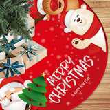 90cm Christmas Tree Skirt Brushed Cloth Carpet Personality Pattern New Year Christmas Tree Floor Mat Ornaments Decoration - Top-Down View