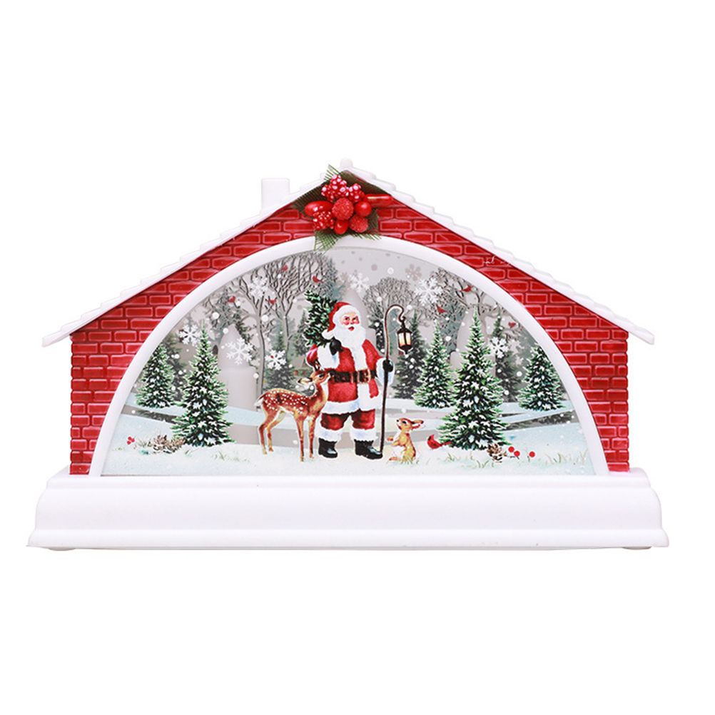 Christmas House Manger Snow House Decoration Night Light Home Furnishing Props Christmas Village House Ornament