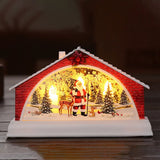 Christmas House Manger Snow House Decoration Night Light Home Furnishing Props Christmas Village House Ornament - Front View