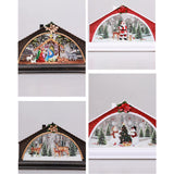 Christmas House Manger Snow House Decoration Night Light Home Furnishing Props Christmas Village House Ornament