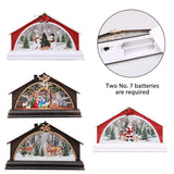 Christmas House Manger Snow House Decoration Night Light Home Furnishing Props Christmas Village House Ornament - Rear View