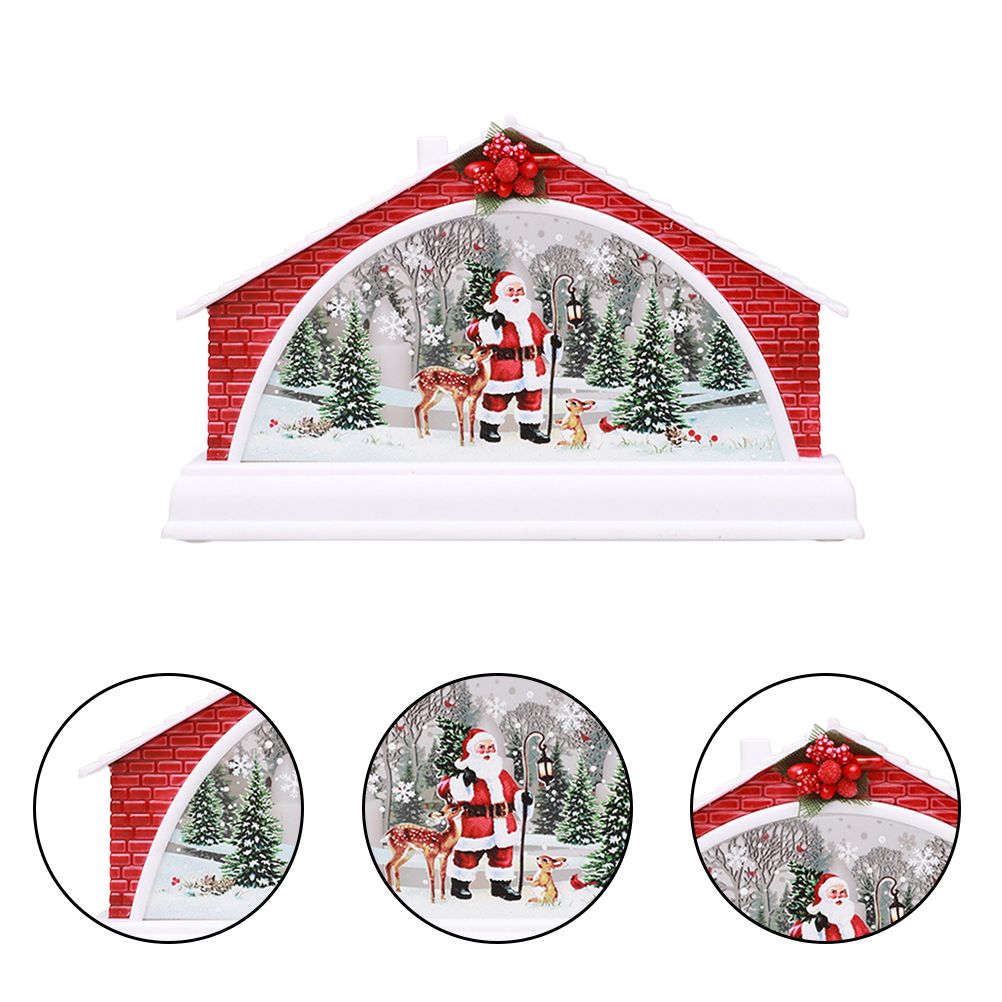 Christmas House Manger Snow House Decoration Night Light Home Furnishing Props Christmas Village House Ornament