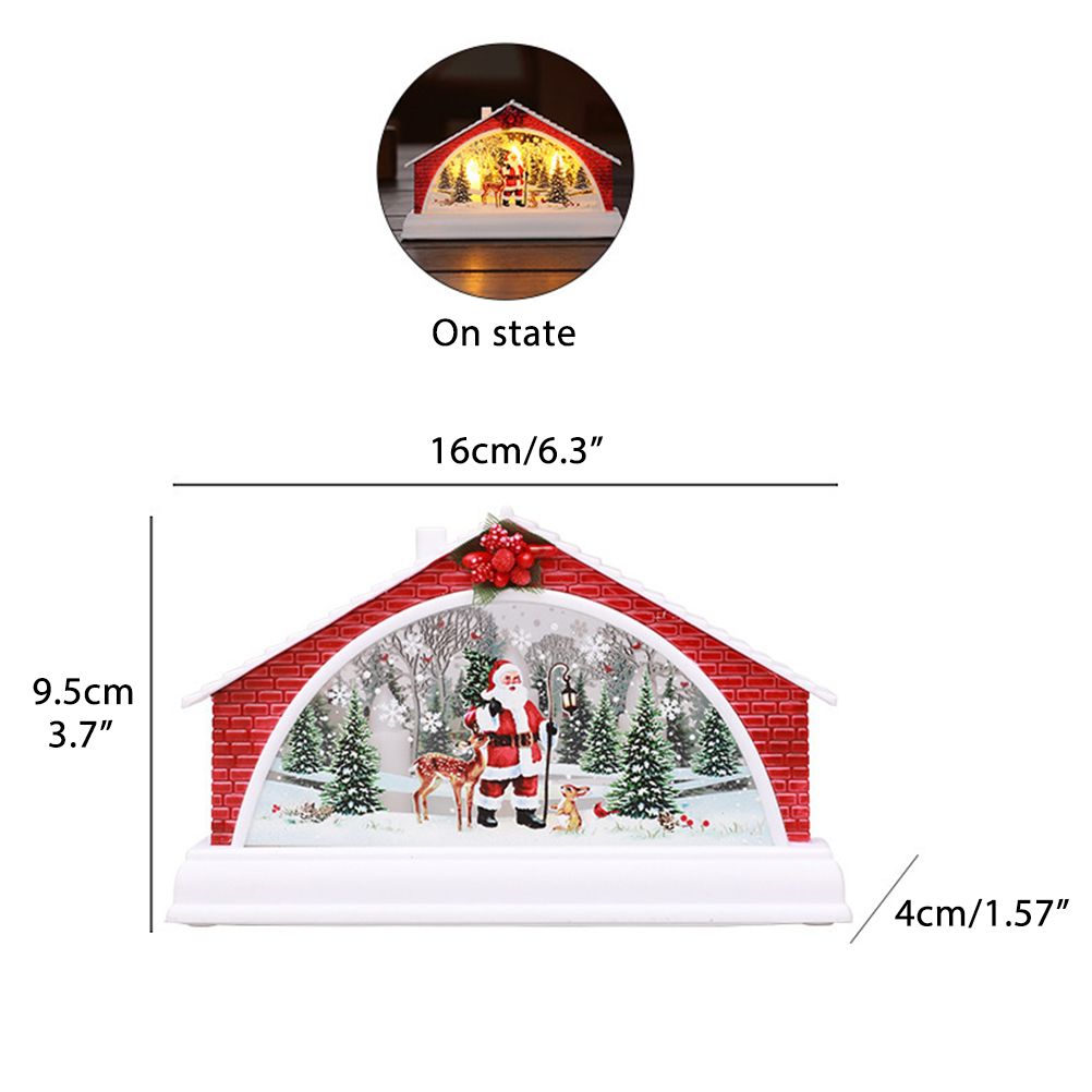 Christmas House Manger Snow House Decoration Night Light Home Furnishing Props Christmas Village House Ornament
