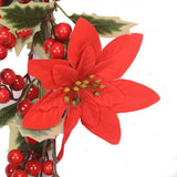 6.5 FT Christmas Holly Berry Garland Winter Artificial Greenery Garland with Red Berries and Holly Leaves for House Fireplace Wall Table Decor