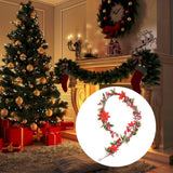 6.5 FT Christmas Holly Berry Garland Winter Artificial Greenery Garland with Red Berries and Holly Leaves for House Fireplace Wall Table Decor