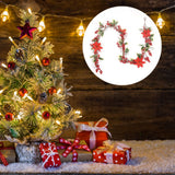 6.5 FT Christmas Holly Berry Garland Winter Artificial Greenery Garland with Red Berries and Holly Leaves for House Fireplace Wall Table Decor
