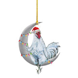 Christmas Pendant Chicken with Hat Scarf Christmas Tree Hanging Ornament Holiday Party Decoration