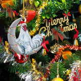 Christmas Pendant Chicken with Hat Scarf Christmas Tree Hanging Ornament Holiday Party Decoration