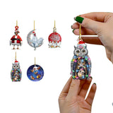 Christmas Pendant Chicken with Hat Scarf Christmas Tree Hanging Ornament Holiday Party Decoration - Rear View