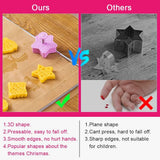 8 Pcs Christmas Cutters Biscuit Cutters Plastic Cutters Children's Stamp Festival Cutter Set for Biscuits Chocolate