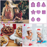 8 Pcs Christmas Cutters Biscuit Cutters Plastic Cutters Children's Stamp Festival Cutter Set for Biscuits Chocolate - Rear View