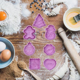 8 Pcs Christmas Cutters Biscuit Cutters Plastic Cutters Children's Stamp Festival Cutter Set for Biscuits Chocolate