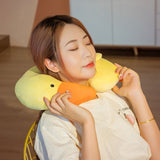 Japanese Anime Duck Plush Dolls Big Goose U Shaped Neck Pillow Cute Stuffed Animal Toy Travel Pillow Birthday Xmas Gift - 45-Degree Angle