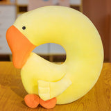Japanese Anime Duck Plush Dolls Big Goose U Shaped Neck Pillow Cute Stuffed Animal Toy Travel Pillow Birthday Xmas Gift - Close-Up Angle