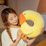 Japanese Anime Duck Plush Dolls Big Goose U Shaped Neck Pillow Cute Stuffed Animal Toy Travel Pillow Birthday Xmas Gift