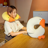 Japanese Anime Duck Plush Dolls Big Goose U Shaped Neck Pillow Cute Stuffed Animal Toy Travel Pillow Birthday Xmas Gift