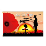 90 x 150cm Remembrance Day Banner Flag for House Outdoor Flag Single Layer Polyester Banner
