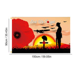 90 x 150cm Remembrance Day Banner Flag for House Outdoor Flag Single Layer Polyester Banner