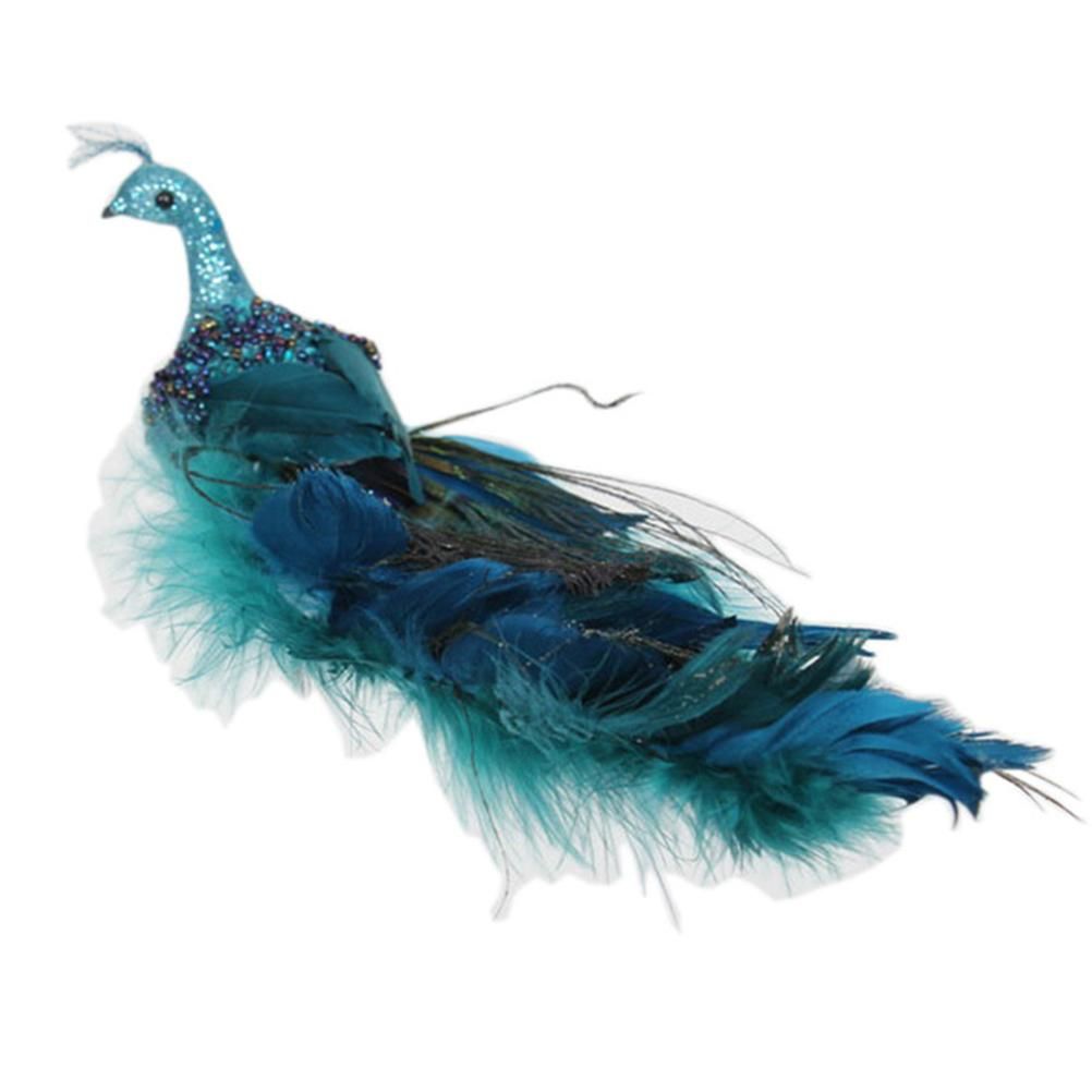 Christmas Tree Decorations 3D Simulation Peacock Decoration Artificial Feather Pendant for Gardens and Courtyards