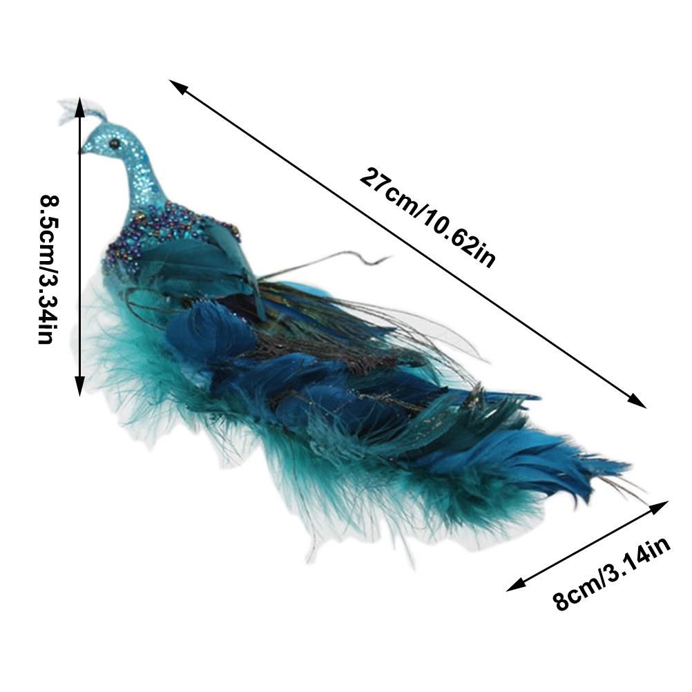 Christmas Tree Decorations 3D Simulation Peacock Decoration Artificial Feather Pendant for Gardens and Courtyards