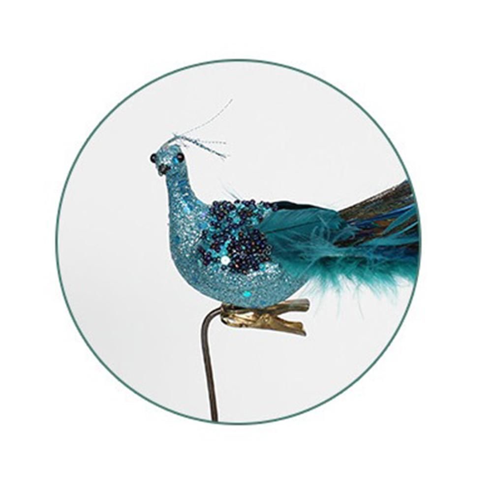 Christmas Tree Decorations 3D Simulation Peacock Decoration Artificial Feather Pendant for Gardens and Courtyards