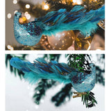 Christmas Tree Decorations 3D Simulation Peacock Decoration Artificial Feather Pendant for Gardens and Courtyards