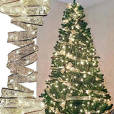 50 LED 5M Christmas Ribbon Bows With LED Fairy Lights Strings Christmas Tree Ornaments New Year Home Decor - Rear View
