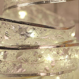 50 LED 5M Christmas Ribbon Bows With LED Fairy Lights Strings Christmas Tree Ornaments New Year Home Decor
