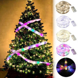 50 LED 5M Christmas Ribbon Bows With LED Fairy Lights Strings Christmas Tree Ornaments New Year Home Decor - Extra Image