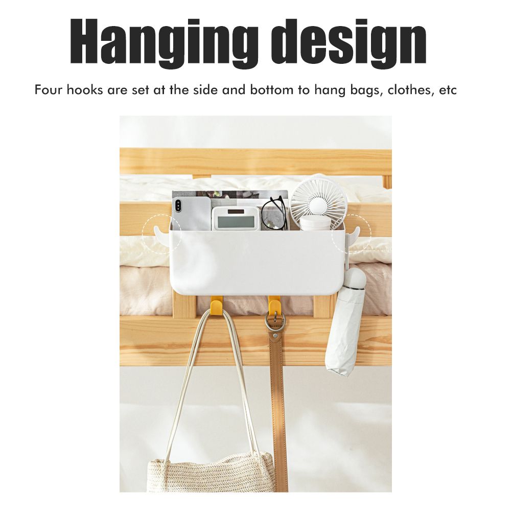 Bed Organizer Plastic Bedside Storage Hanging Basket Bed Table Shelf Basket Rack Organizer