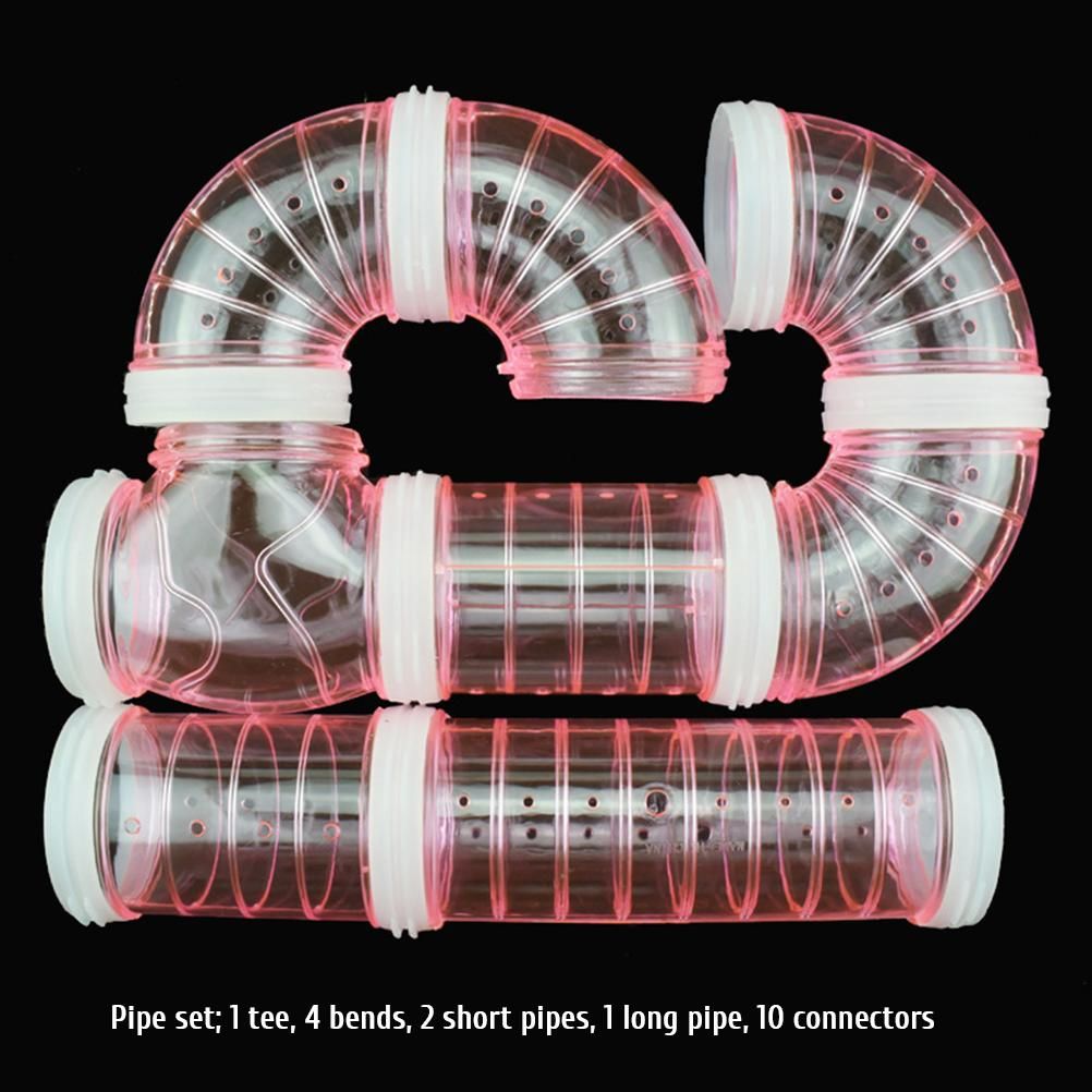 Hamster Tubes Set Transparent Hamster Cage Toys DIY Connection Tunnel Track Rat Toy