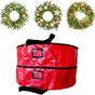 Double Layer Christmas Wreath Storage Bag Large Capacity Wreath Storage Container Wreath Storage Box with Dual Zippers and Handles
