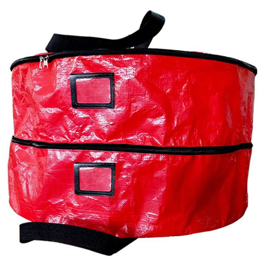 Double Layer Christmas Wreath Storage Bag Large Capacity Wreath Storage Container Wreath Storage Box with Dual Zippers and Handles