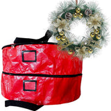 Double Layer Christmas Wreath Storage Bag Large Capacity Wreath Storage Container Wreath Storage Box with Dual Zippers and Handles