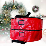 Double Layer Christmas Wreath Storage Bag Large Capacity Wreath Storage Container Wreath Storage Box with Dual Zippers and Handles