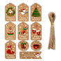 50pcs Christmas Kraft Paper Tags DIY Thank You Multi Style Crafts Hanging Tag with Rope Labels Gift Wrapping Supplies